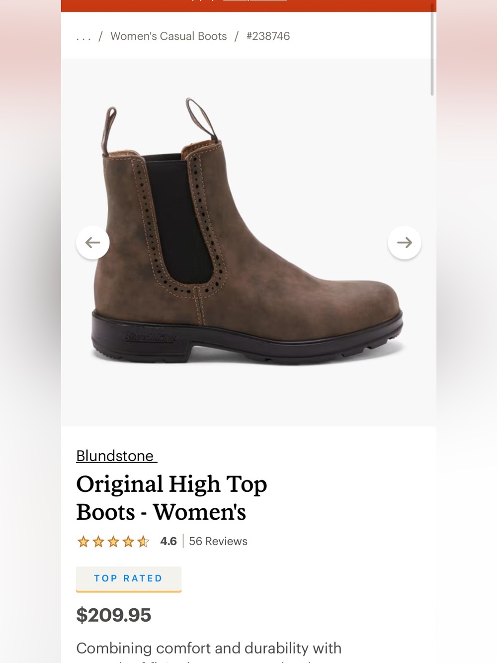 Blundstone Women's Chelsea Ankle Boots in Brown with Black Elastic